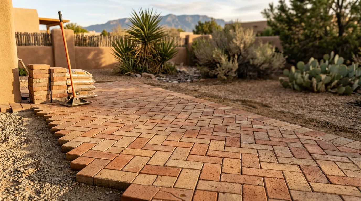 Custom paver patio and retaining wall installation in Albuquerque